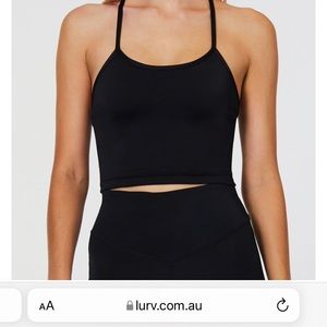 Black crop top/sports bra
